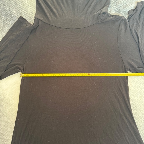 Cha Cha Vente Women's Long Sleeve Black Tunic Cowl Neck Top Hi Low Sz Large - Picture 5 of 10